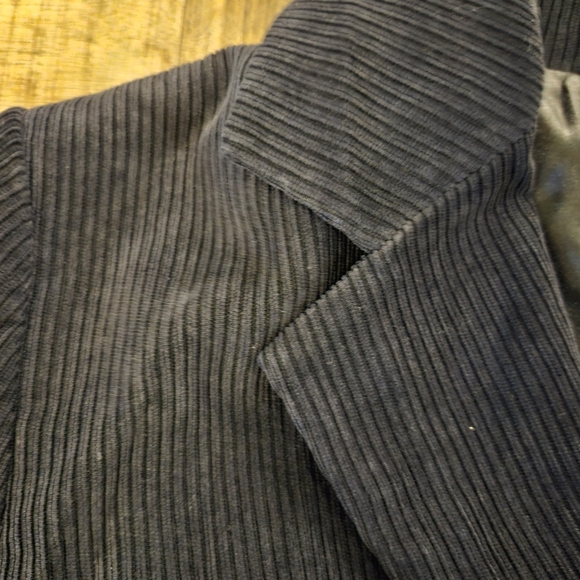 Della Spiga Italy Corduroy Blazer Blue/Black Women's Size 8 with 1/2 Sleeve - Picture 3 of 6